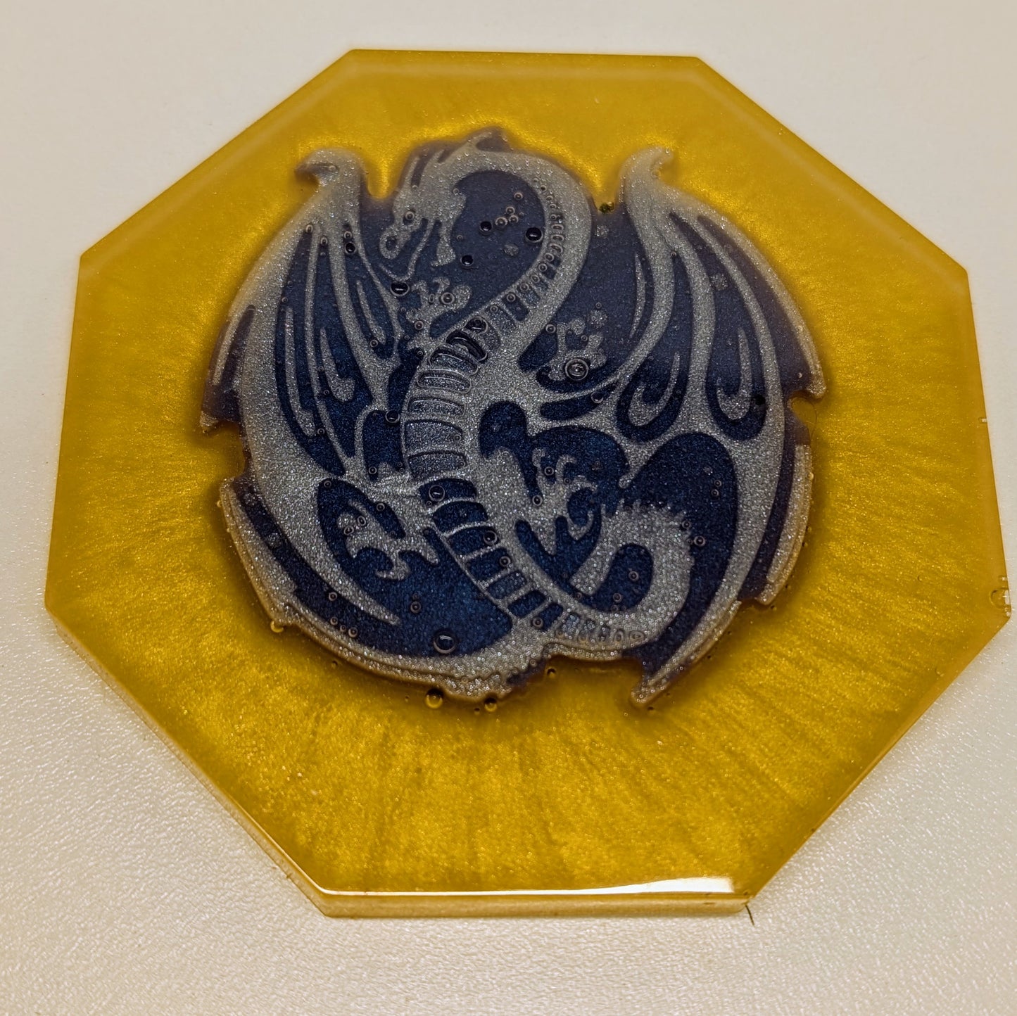 Coaster Set - White Blue Dragons