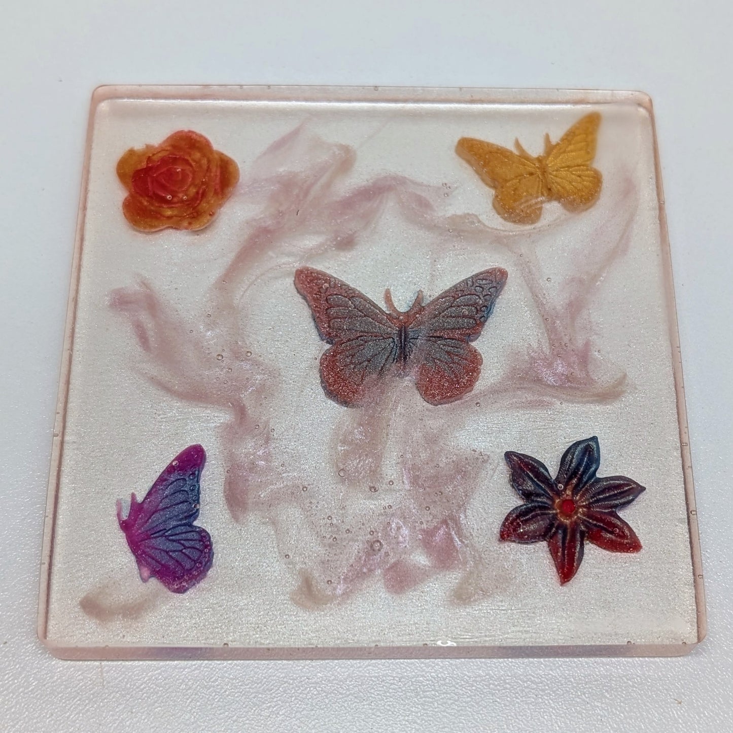 Coaster Set - Butterfly Flowers