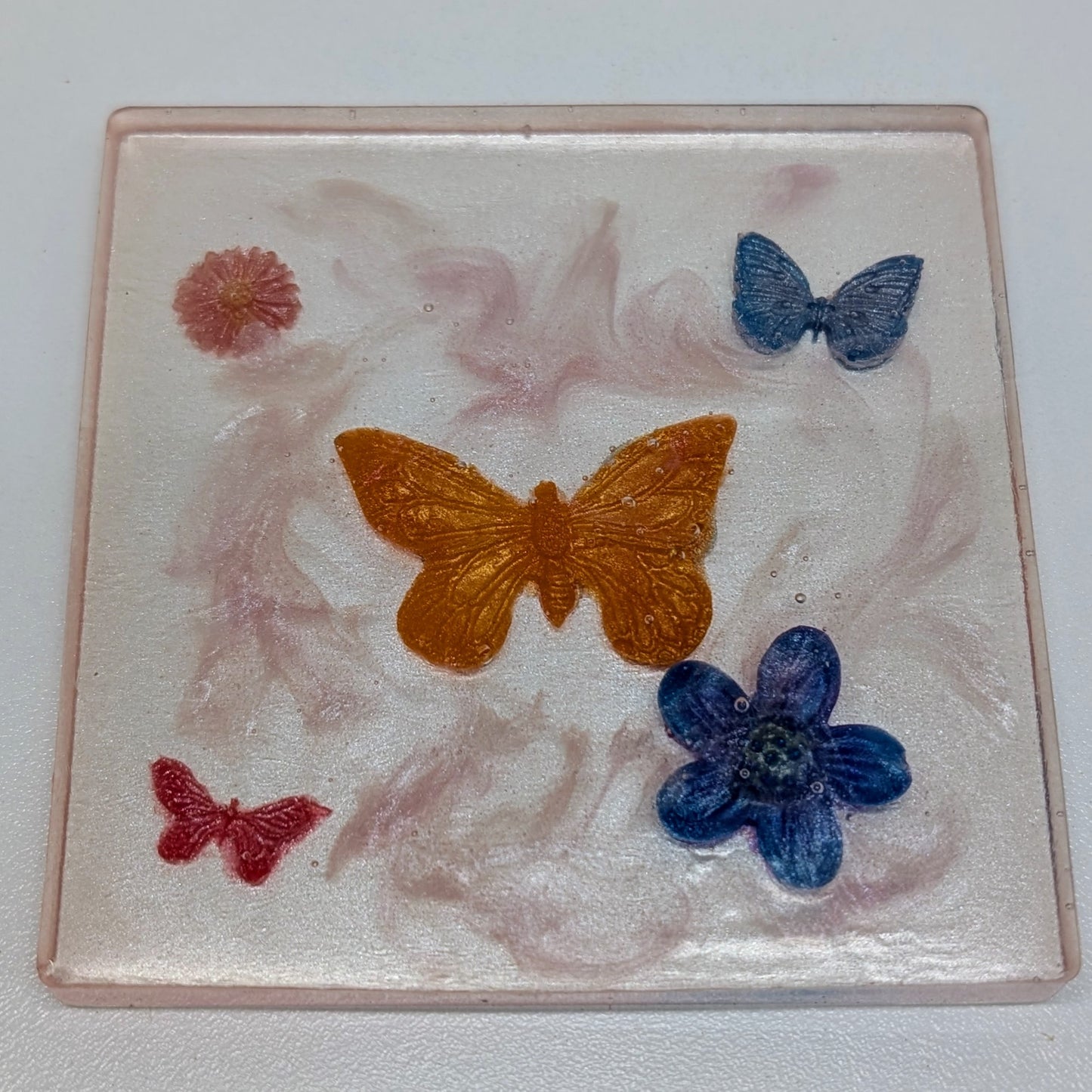 Coaster Set - Butterfly Flowers