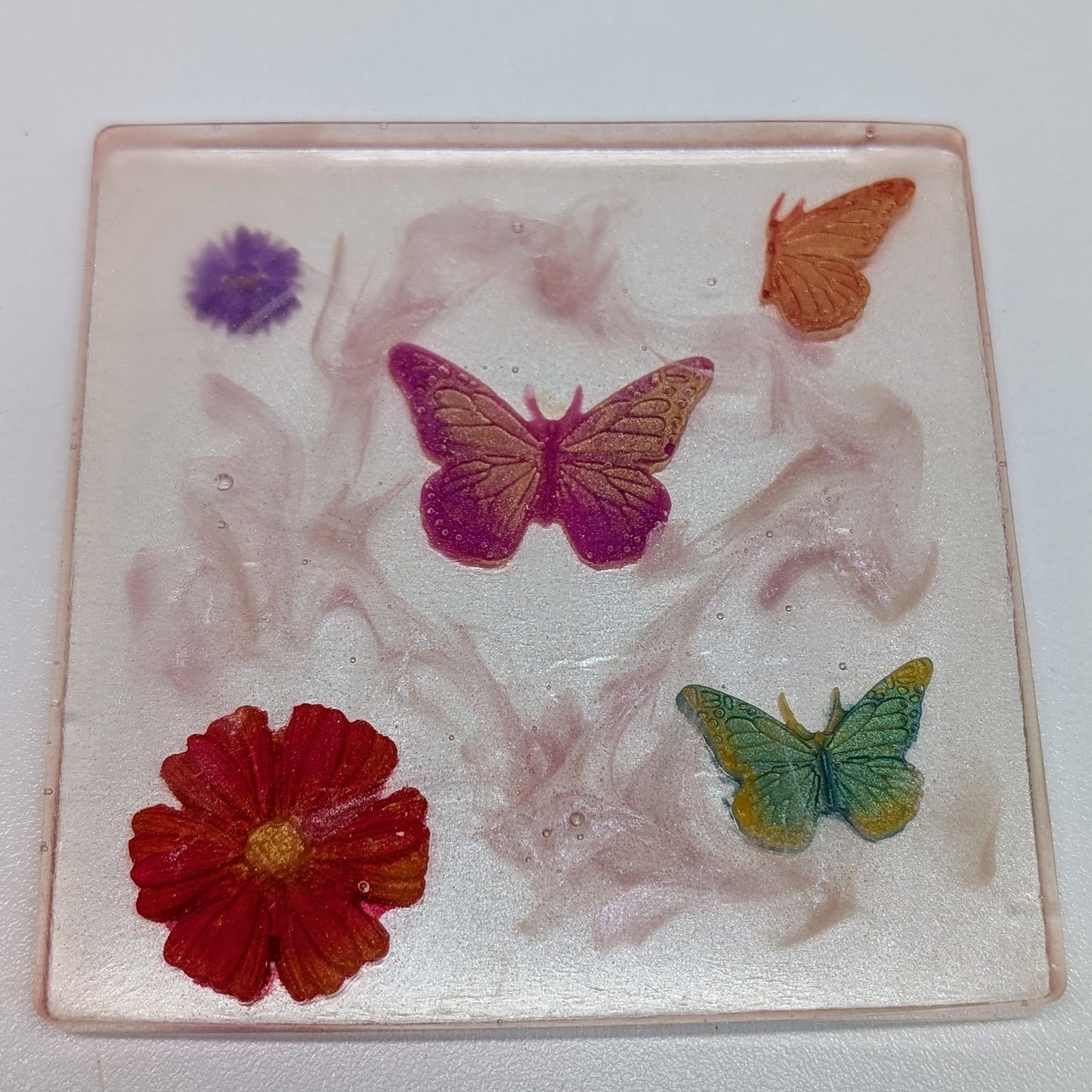 Coaster Set - Butterfly Flowers