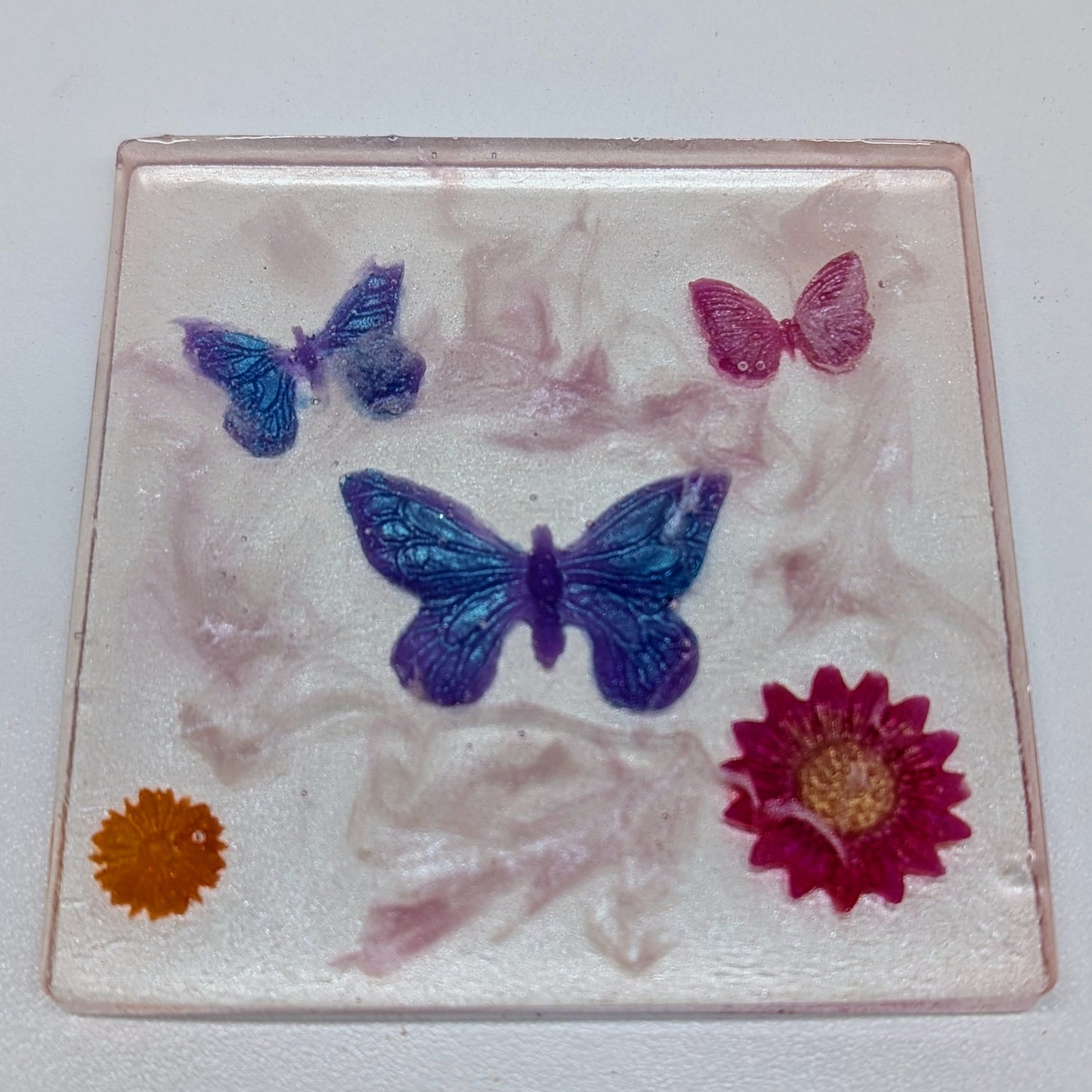 Coaster Set - Butterfly Flowers